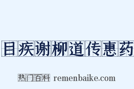 目疾谢柳道传惠药是什么意思的图片